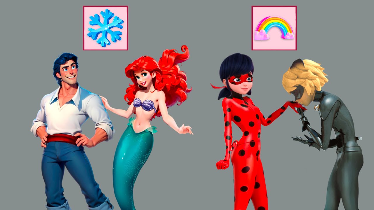 🌈❄️ What if Ladybug and Ariel Turned into Rainbow and Ice Girls? | Fashion Wow