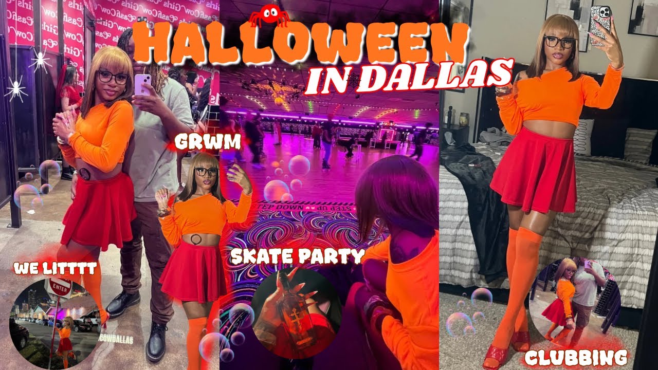Halloween in Dallas, TX | This one of for the books! 🤣 Clubbing | Skate party & GRWM 🧡🎃