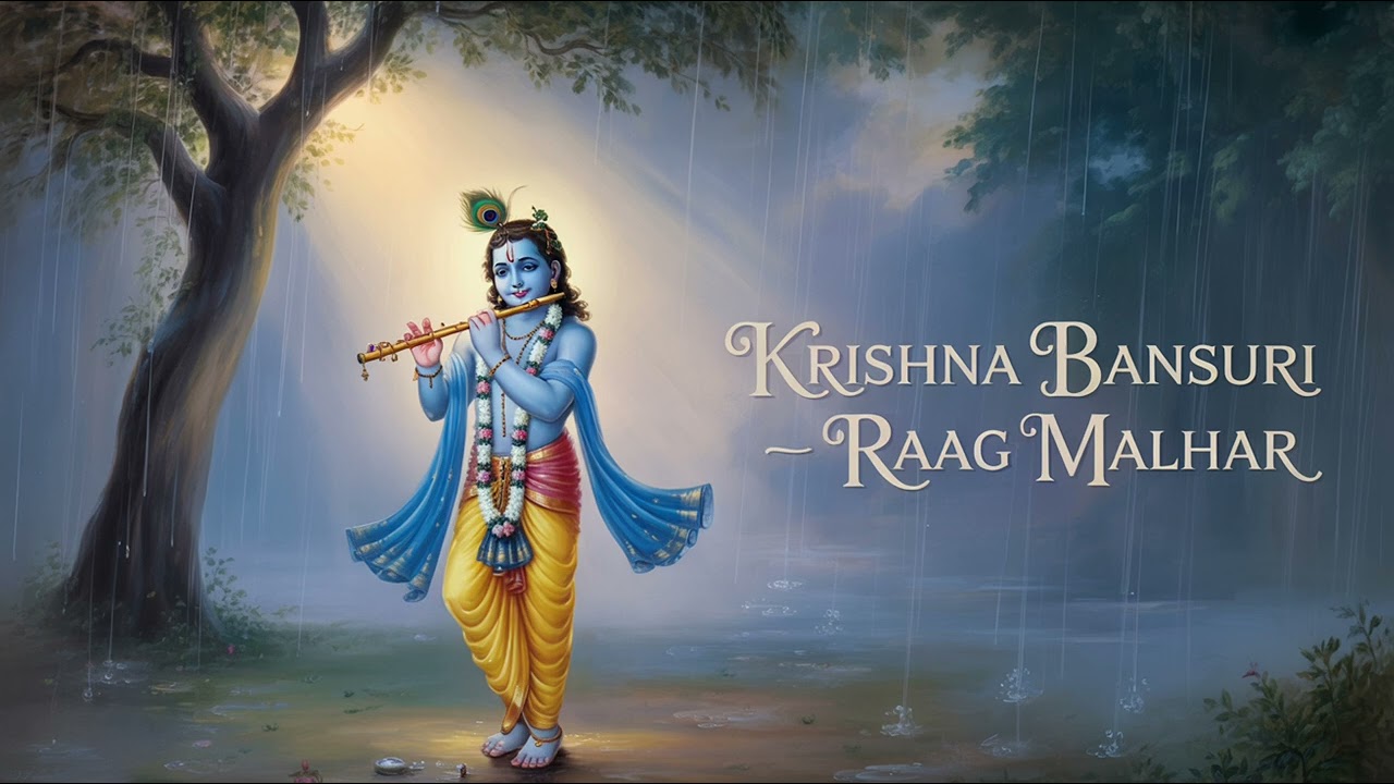 🌧️ Devotional Krishna Bansuri – Raag Malhar | Tabla & Flute | Soulful Monsoon Bhakti Instrumental