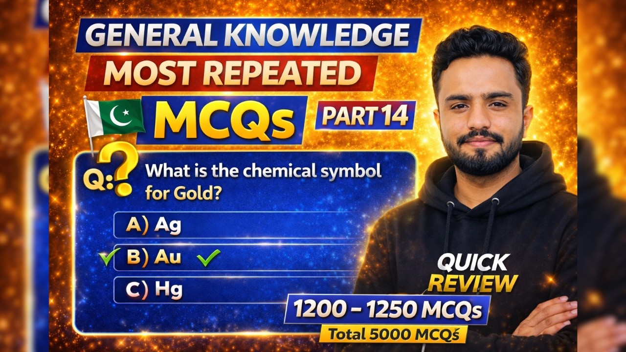 Most Repeated General Knowledge MCQs | Part 14 (1200&ndash;1250) | 5000 MCQs Series | Test Preparation