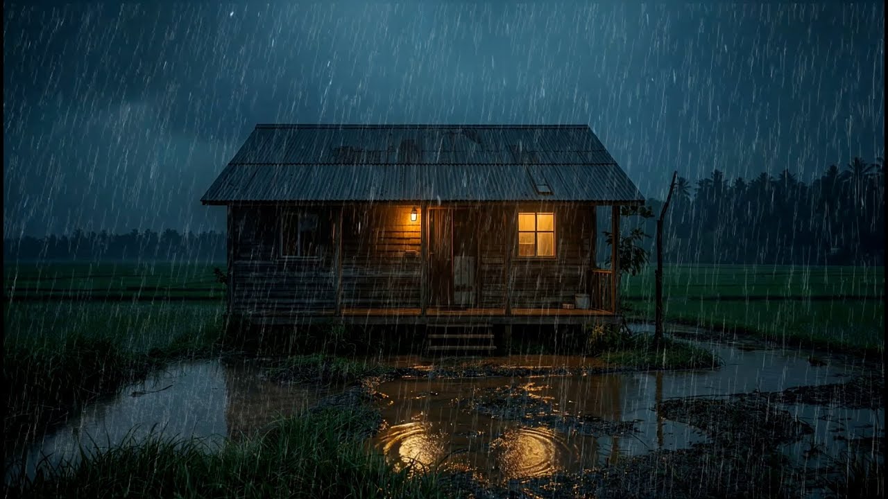 Heavy Rain at a Cozy Forest Cabin 🌧️ Relaxing Rain Sounds for Deep Sleep, Stress Relief & Calm Night