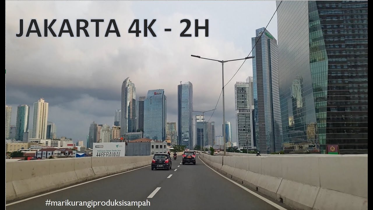 2 Hours Driving Around Jakarta Downtown 4K ~ The Capital City of Indonesia 🇮🇩