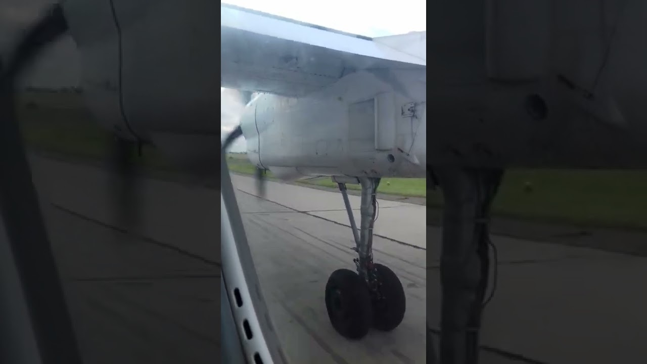 АН-24 AN-24 звуки при рулении по аэропорту Черемшанка