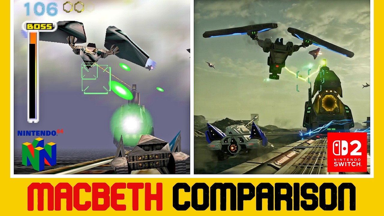 Macbeth Full Level Comparison - Star Fox for Switch 2 vs N64 & 3DS