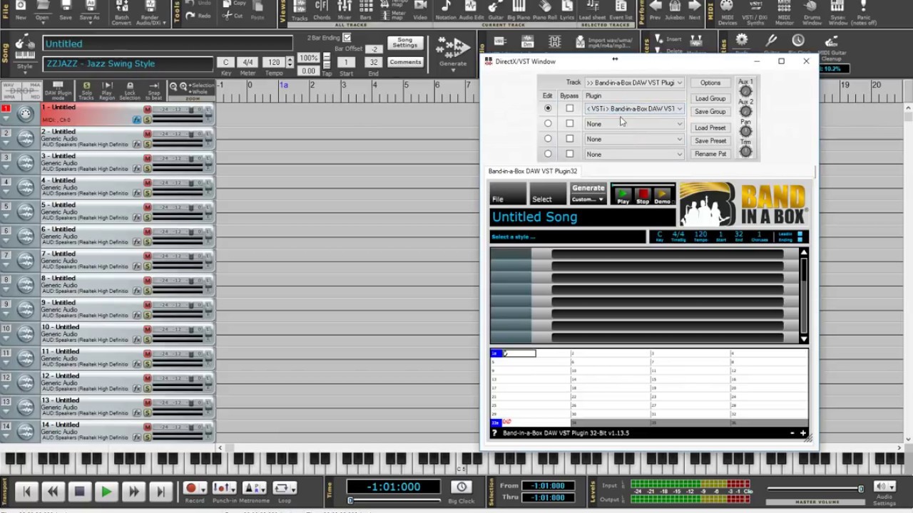 RealBand®:  using the BB VST plugin in RealBand®, and also NOT using it...