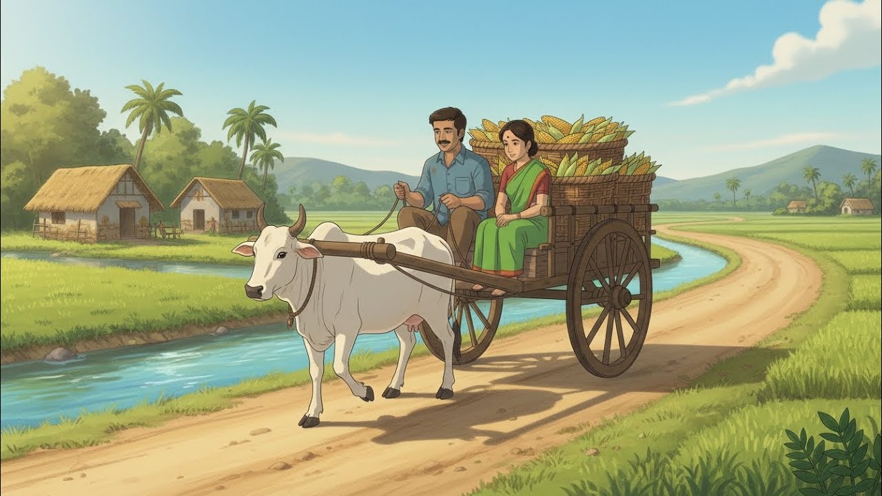 Sunrise to Sunset in a Peaceful Village 🌾 | Rural Life Animation Story | PolliToon