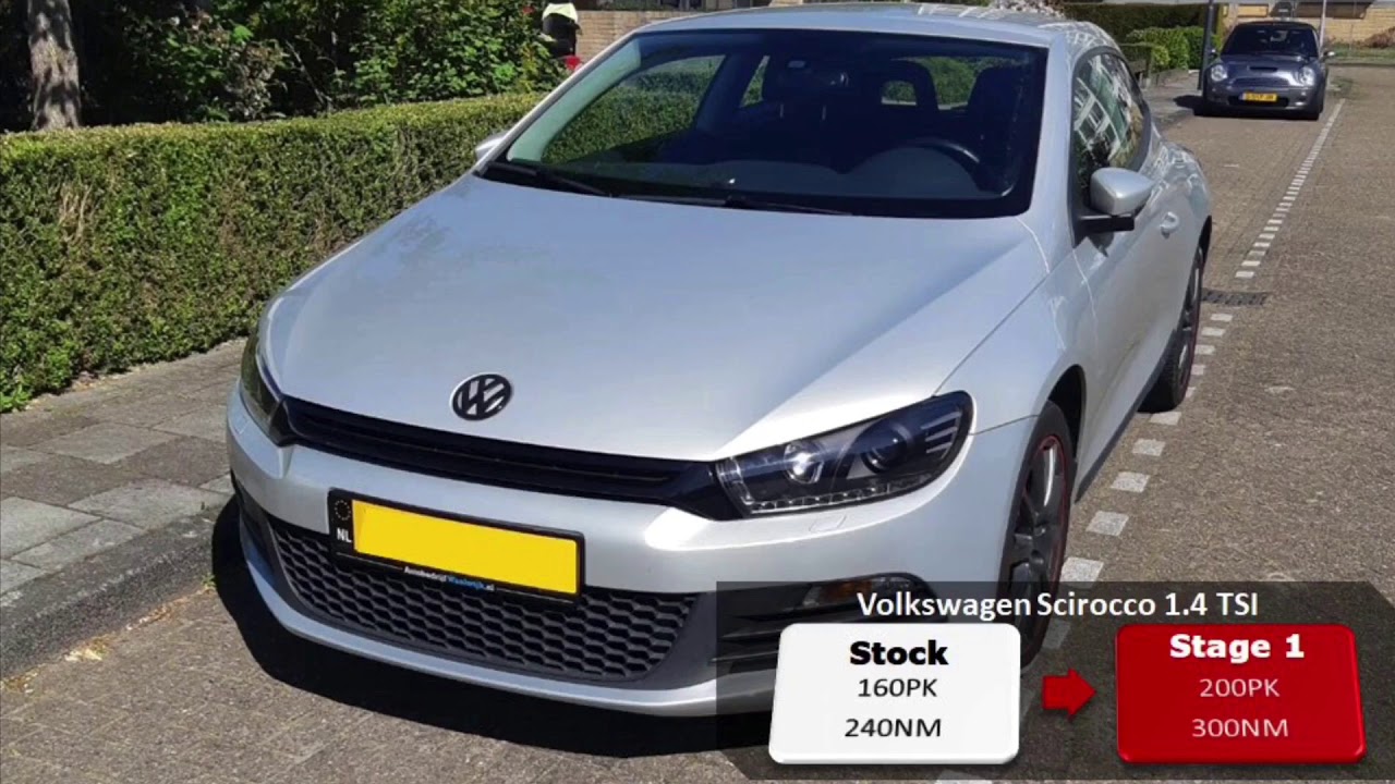 200HP VOLKSWAGEN SCIROCCO 1.4TSI Stock vs Stage 1 tuned acceleration - BERKPerformance