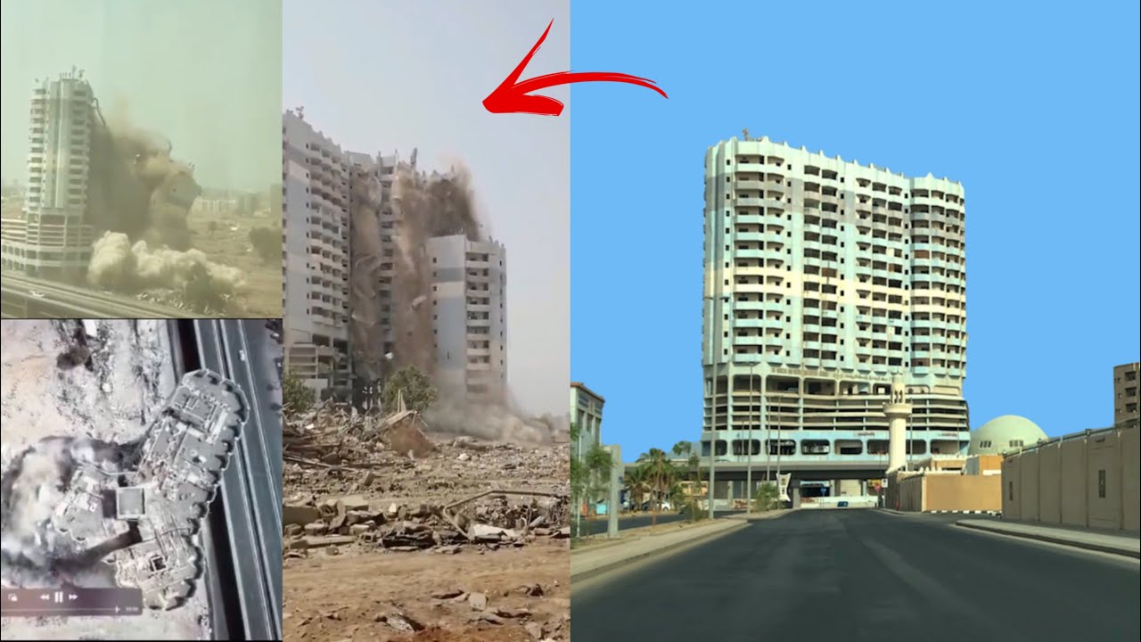 ازالة اكبر مبنى في حي الكندرة - مبنى التأمينات الاجتماعية 1