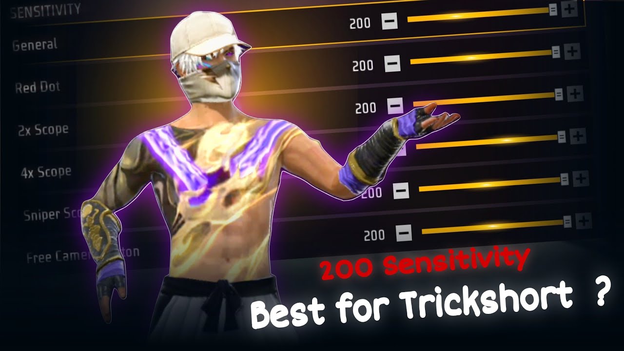 My 200 Sensitivity Best for Trickshort ❓ Settings reveal ⚙️