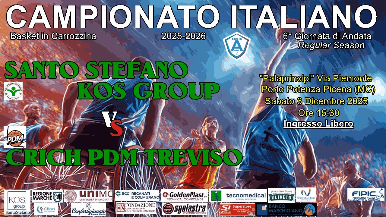 🏀S.STEFANO KOS GROUP vs CRICH PDM TREVISO 06.12.2025 Ore 15:30