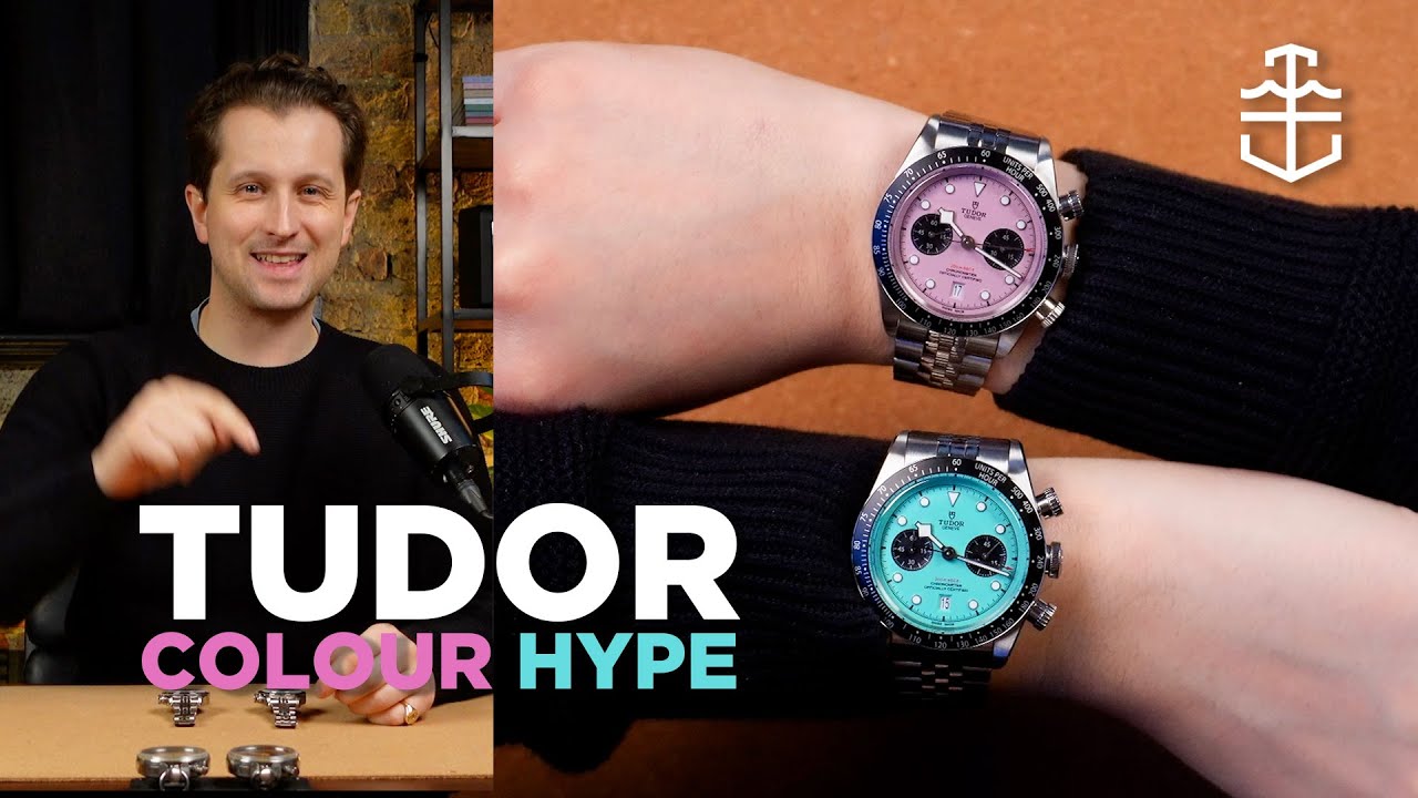 We have BOTH Tudor hype watches in hand: Black Bay Chrono Flamingo Blue & Pink
