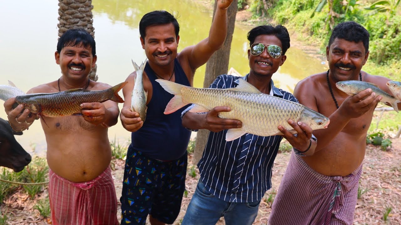 Village style hook fishing and net fishing with picnic video | গ্রাম্য পদ্ধতিতে মাছ ধরে পিকনিক
