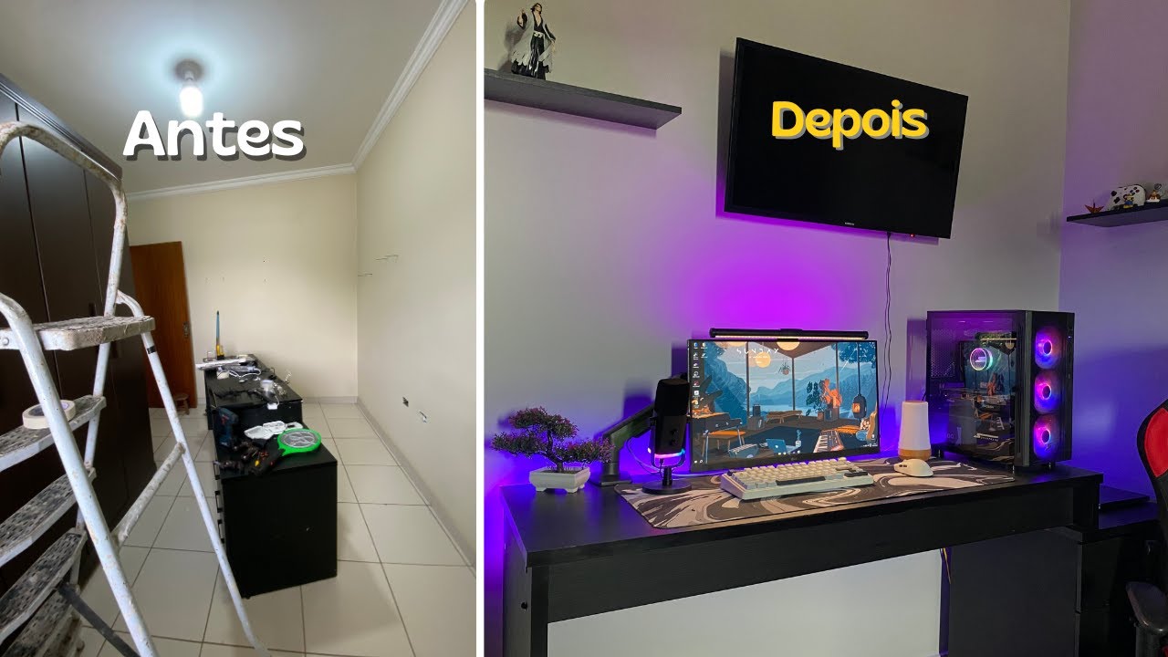 REFORMANDO o Meu Quarto Gamer dos sonhos!! - (Ficou muito mais Bonito!!)