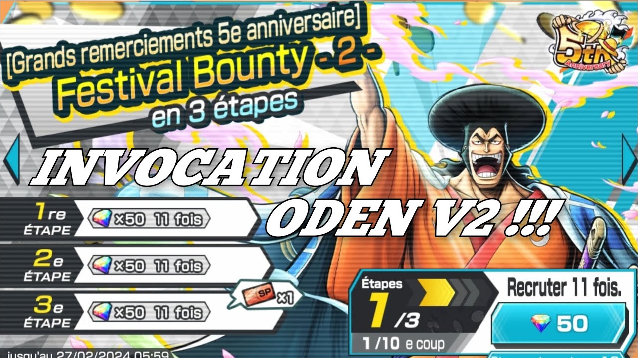 INVOCATION ODEN V2 !!! | LE PREMIER BF ÉLEMENT LUMIÈRE !!! | ONE PIECE BOUNTY RUSH