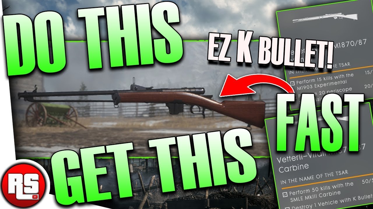 How to destroy vehicle with k bullet, Battlefield 1 vetterli, unlock tips ✔️, vitali carbine, bf1 n