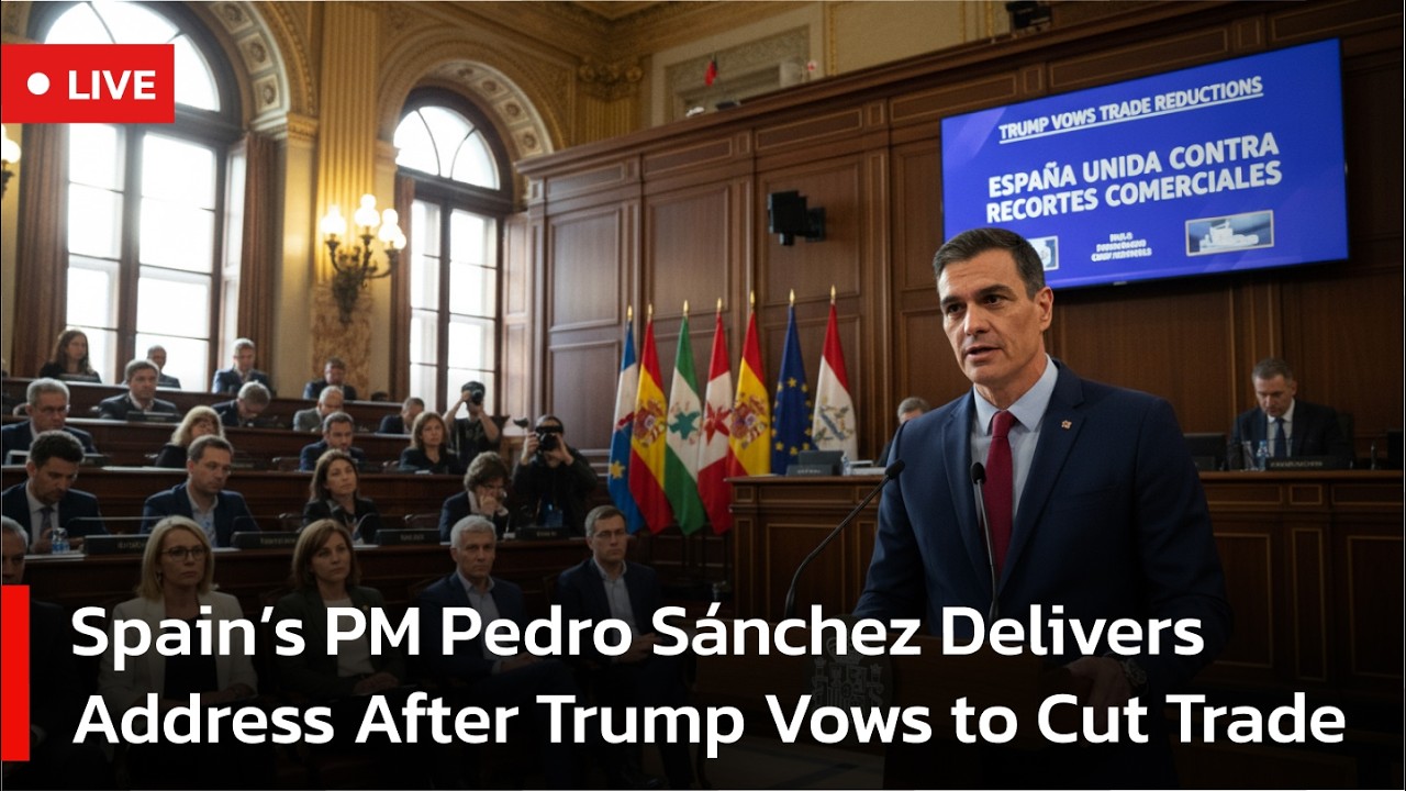 🔴LIVE: Spain’s PM Pedro Sánchez Delivers Address After Trump Vows to Cut Trade | AC1S