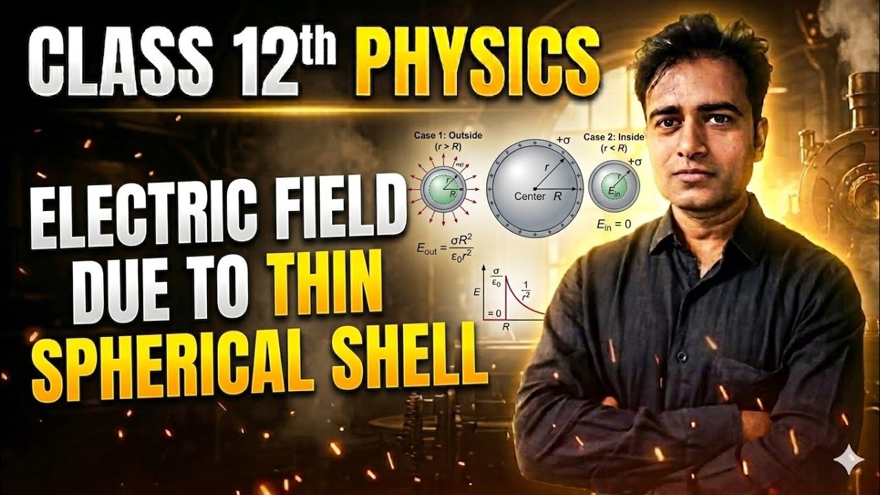 Electric Field due to Uniformly Charged Thin Spherical Shell | Class 12 | Physics (Electrostatics)