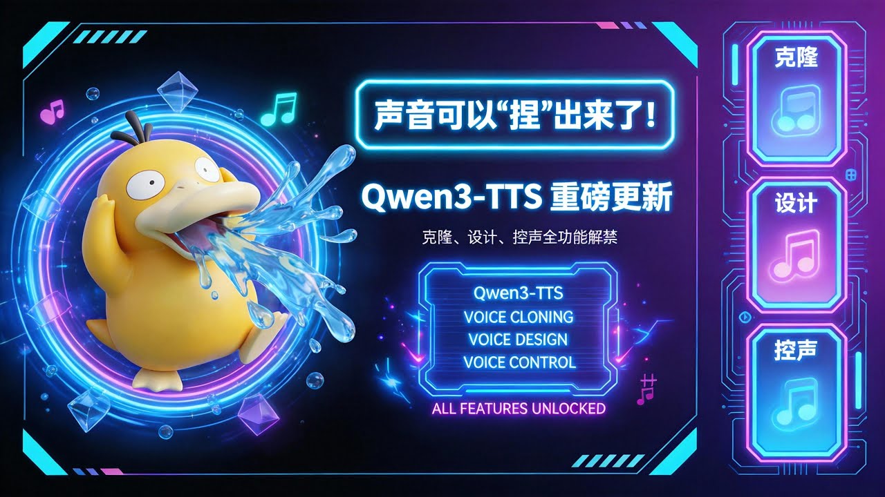 [ComfyUI]声音可以“捏”出来了！Qwen3-TTS 重磅更新：克隆、设计、控声全功能解禁