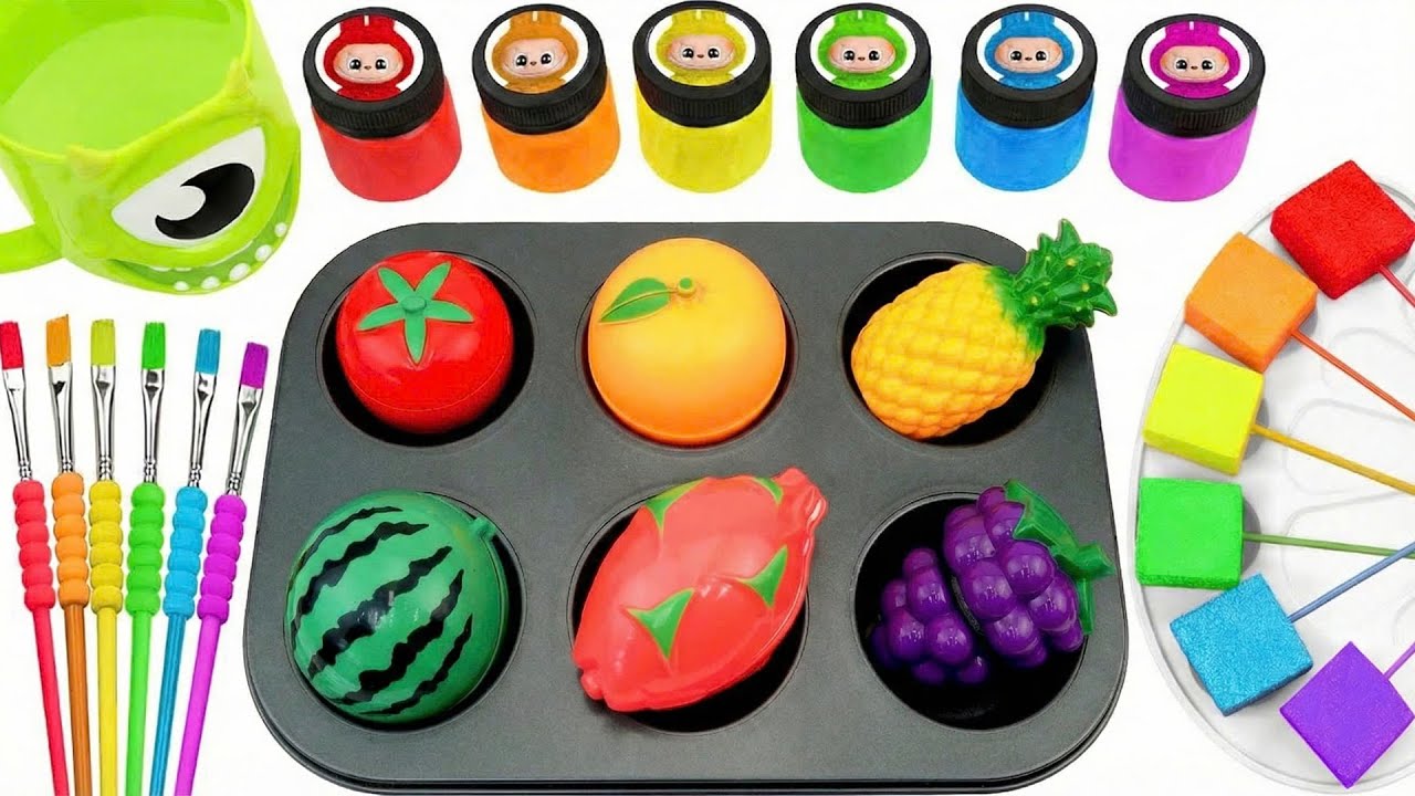 Oddly Satisfying Video l Making DIY Crazyy 6 Square Lolipops Stick and 6 Mega Rainbow Slime ASMR