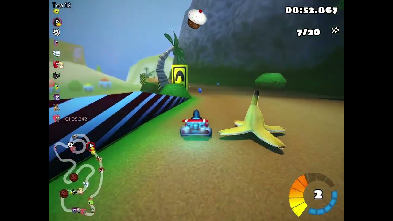 SuperTuxKart - cz45-HillSide, 20 laps, reverse