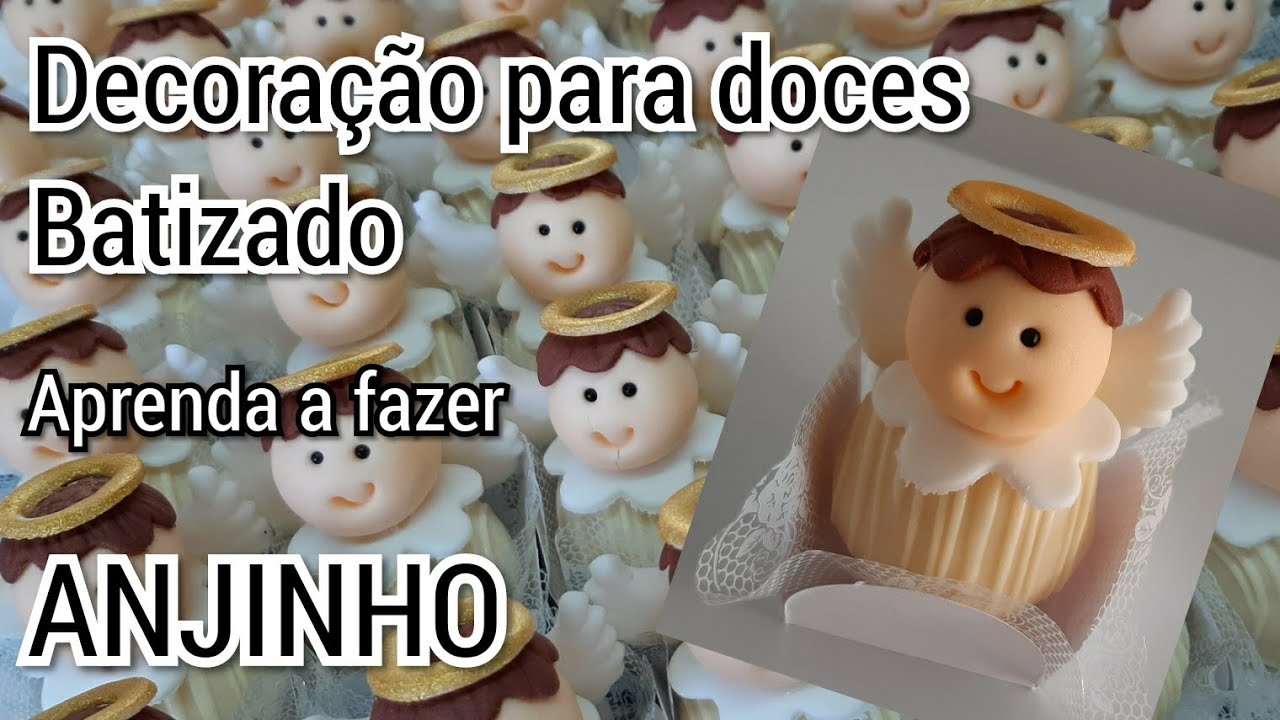 DOCE DECORADO PARA BATIZADO - APRENDA A FAZER UM ANJINHO - Modelo bem simples e fácil de fazer