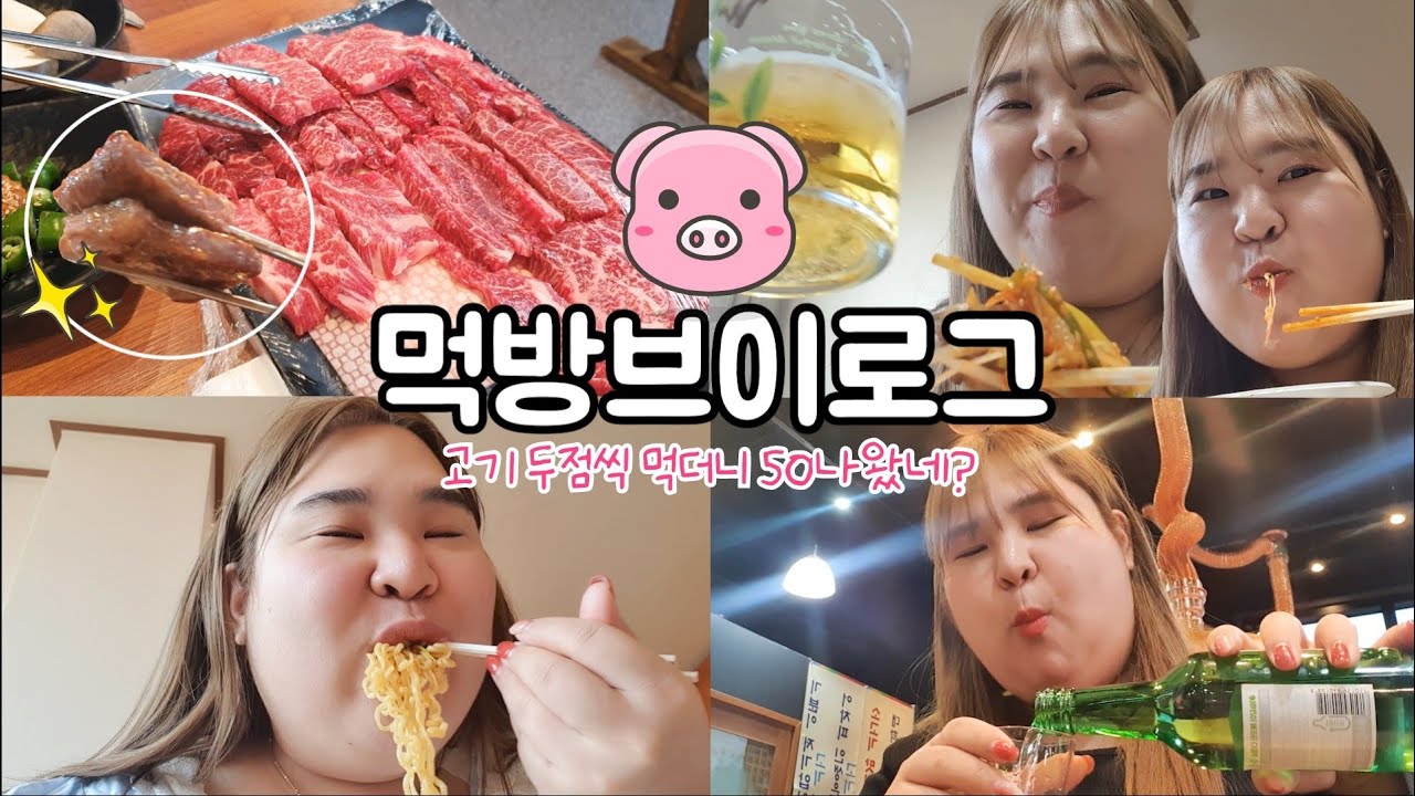 [먹방 브이로그] 108Kg 돼지가 소 잡은날! 둘이서 50만원 ..?🥩💸 후식으로 돼지 친구들까지 뿌시고~ 13년지기 친구들과 폭식 여행까쥐..🔥