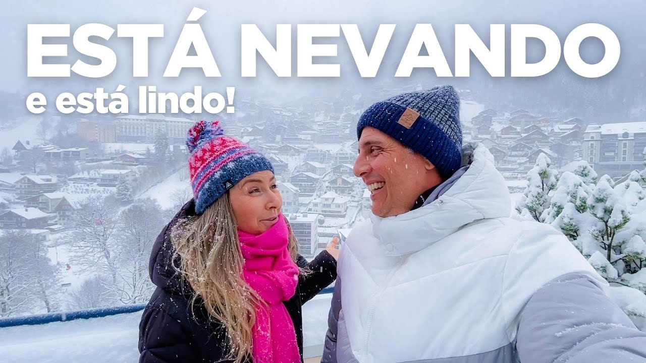 Está nevando em ENGELBERG, nos ALPES SUÍÇOS, e está lindo!🇨🇭