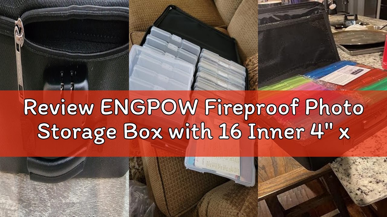 Review ENGPOW Fireproof Photo Storage Box with 16 Inner 4