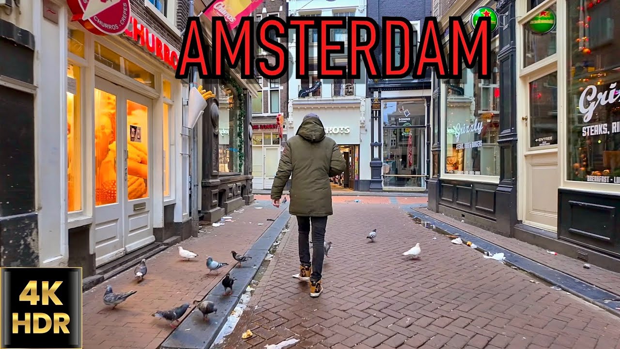[4K HDR] 2024 in Amsterdam, walk from Amsterdam Centraal to de Sluyswacht 🇳🇱| January 2024