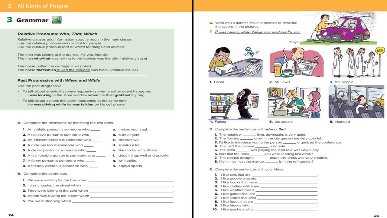 Super Goal 6 3 All Kinds of People / 3 Grammar / Relative Pronouns: Who, That, Which