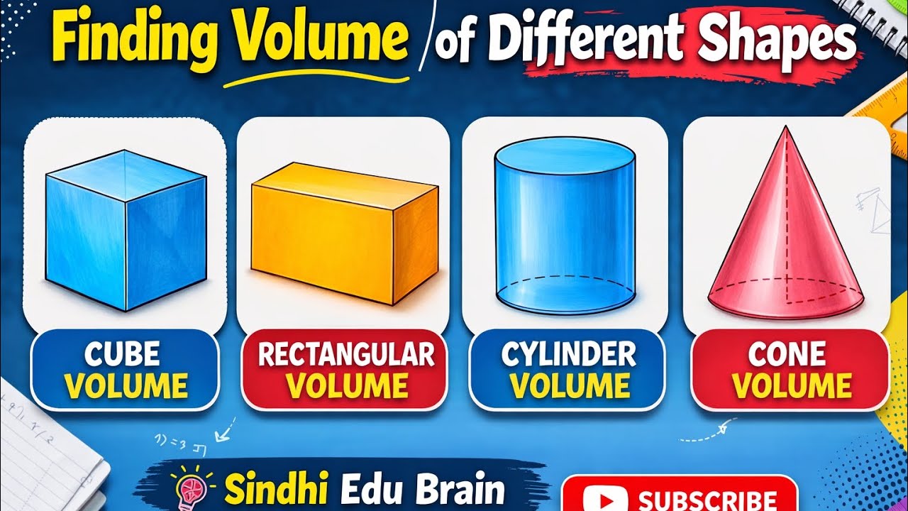 finding volume of different shapes | cube vcuolume | rectangular volume | cylinder volume