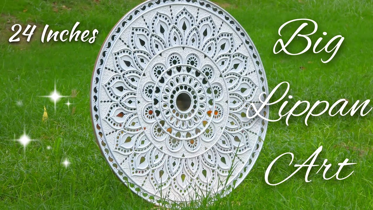 Big Lippan Art | DIY| Mirror work | Clay Work| Home Decor| lippan Art for beginners|😍