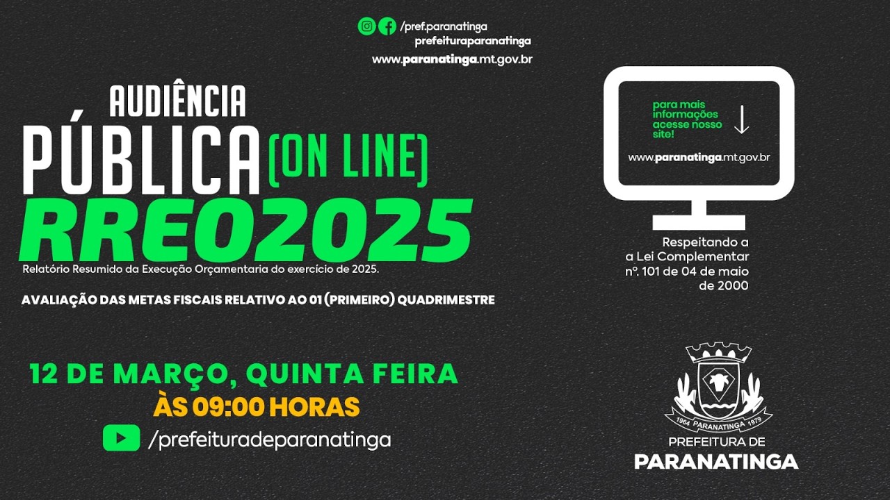 Audiência Pública SEXTO BIMESTRE do RREO exercício 2025 E relatório de gestão fiscal exercício 2025