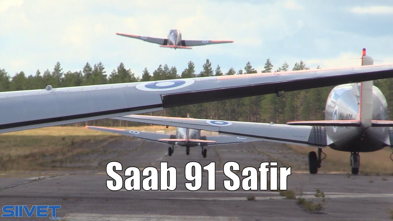 Great Looking Takeoff By Saab 91 Safir Squadron / Woikoski Safirs Departure From Jämi Fly In 2023