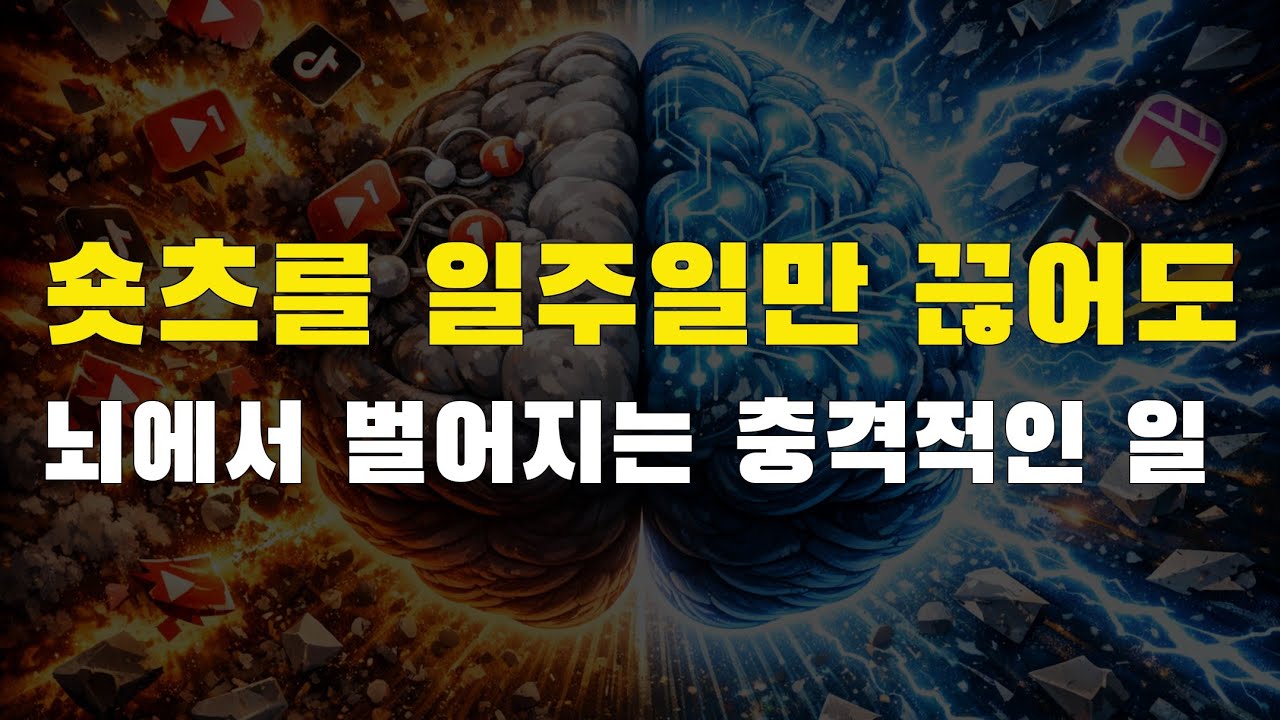 숏츠 딱 일주일만 끊어보세요. 뇌가 바뀝니다.