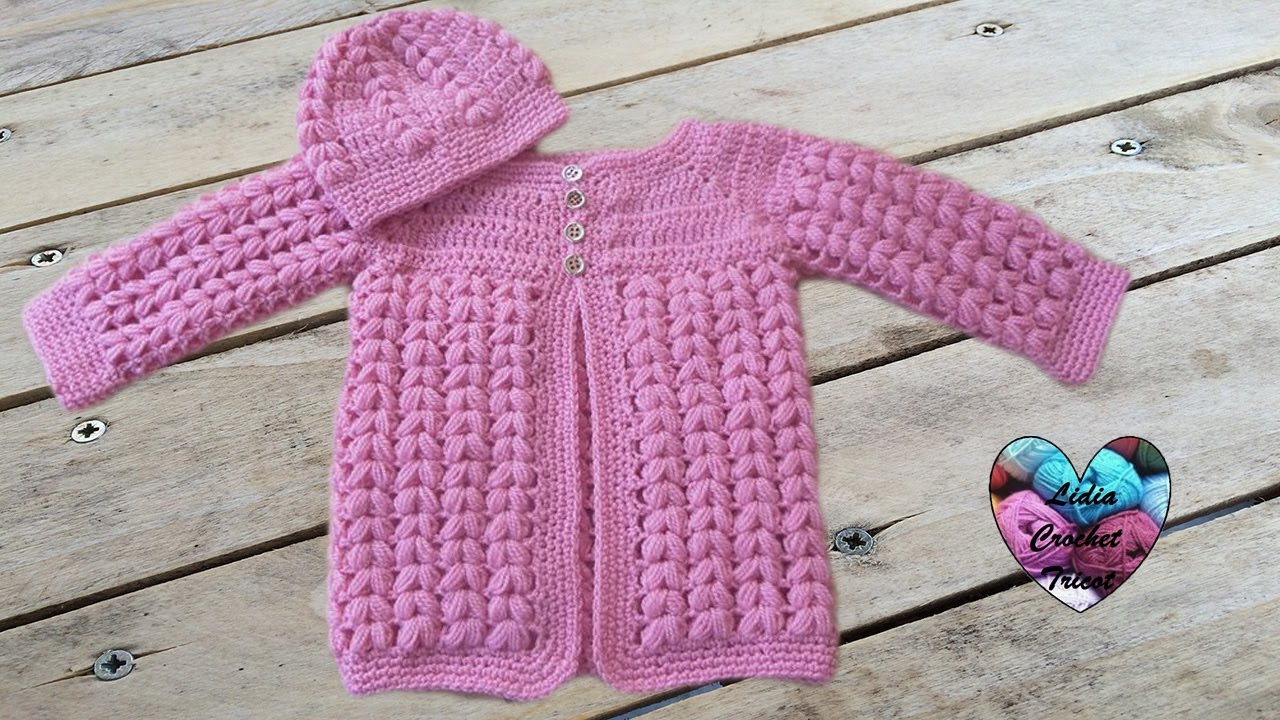 Ensemble brassière et bonnet bébé crochet épis de blé 2/2 brassière