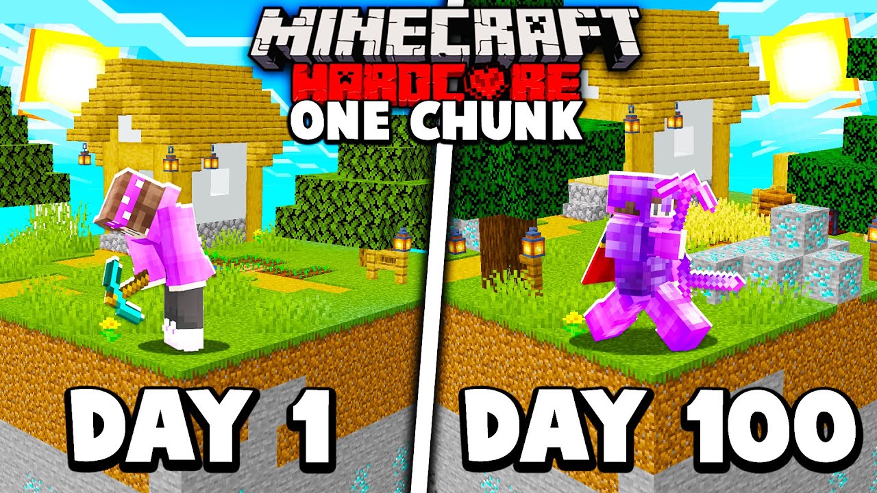 Surviving 100 Days on ONE Minecraft Chunk, Here's What Happened..