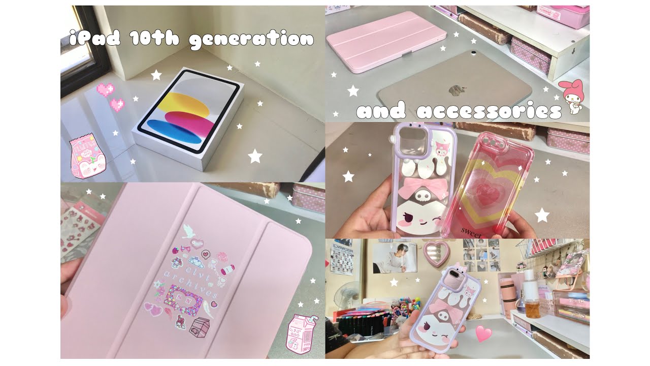 Unboxing iPad 10th Generation, decorating ipad case and unpacking parcels 📦🍰🌷