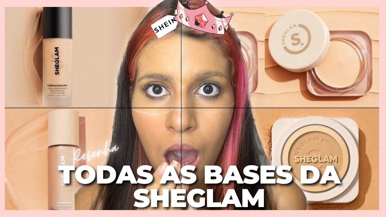 4 BASES da SHEGLAM💄RESENHA de TODAS as Bases da SHEGLAM 💄 #sheglam #shein #maquiagem #base #resenha