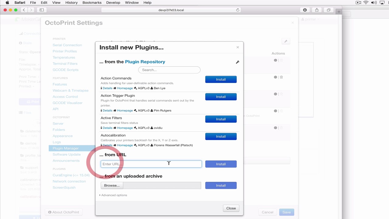 MakerGear M3 - Manually Installing the MG Setup Plugin