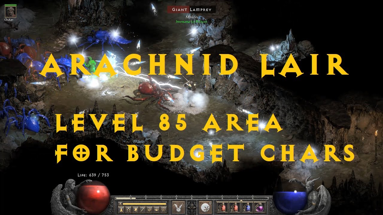 Budget New Level 85 Area NO Cold Immunity - High level item farm location [Arachnid Lair - D2R]