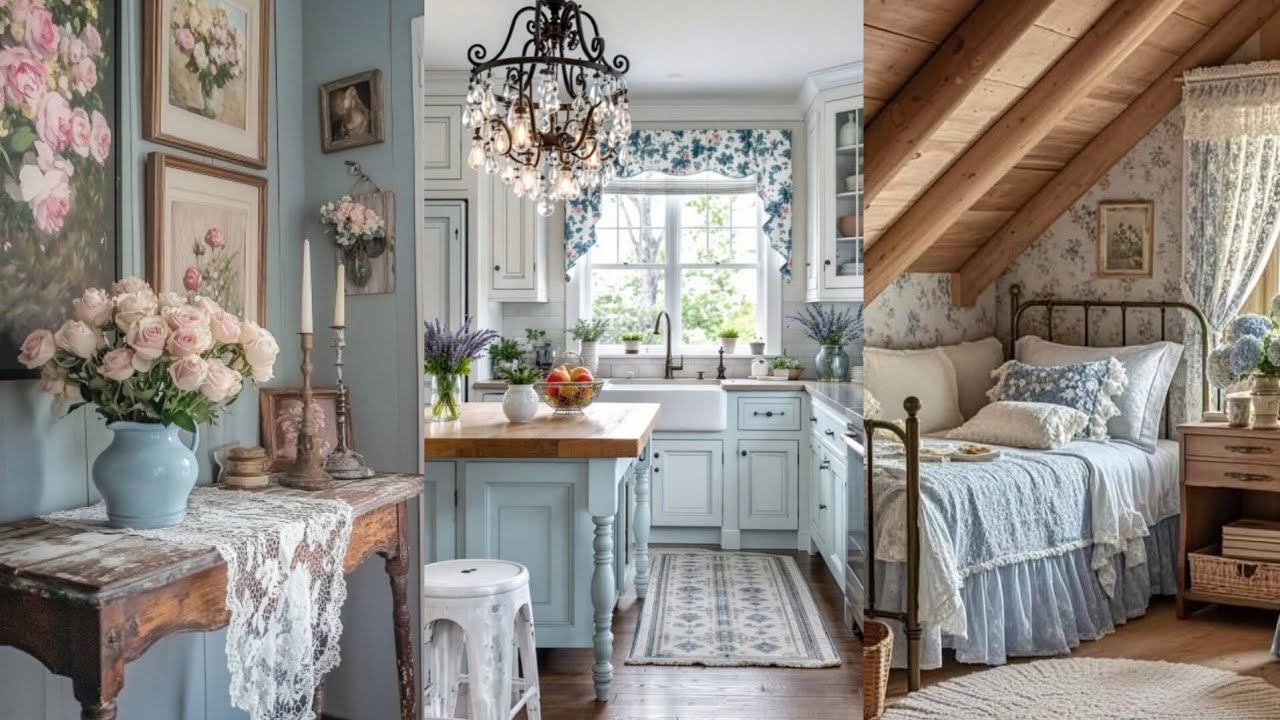 NEW 💙🍃Vintage French Country COTTAGE HOME DECORATING | A Touch of Paris in Mint Green & BLUE
