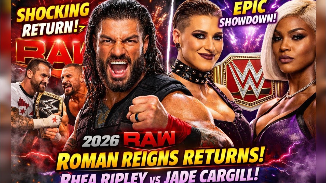 Roman Reigns SHOCKING Return on Monday Night RAW 2026 | CM Punk Title Match | Rhea Ripley vs Cargill