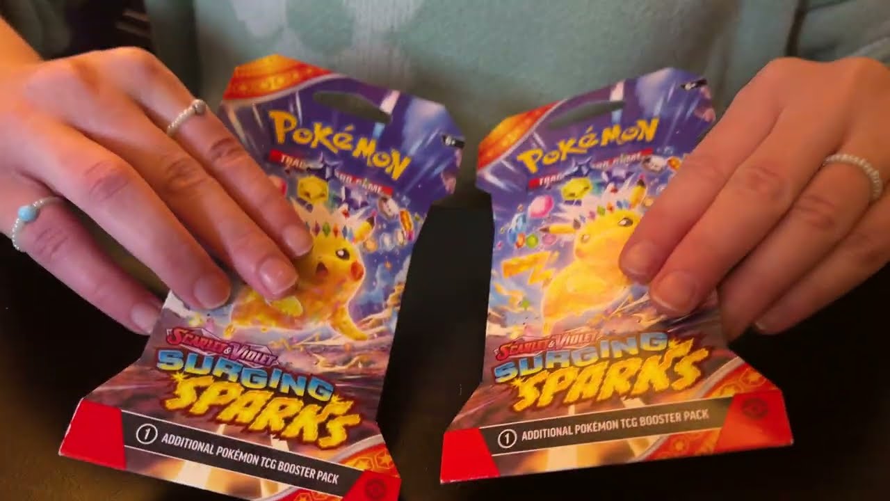 asmr 💜 pokemon tcg surging sparks opening ✨ ultra relaxing pack pulls [4K]