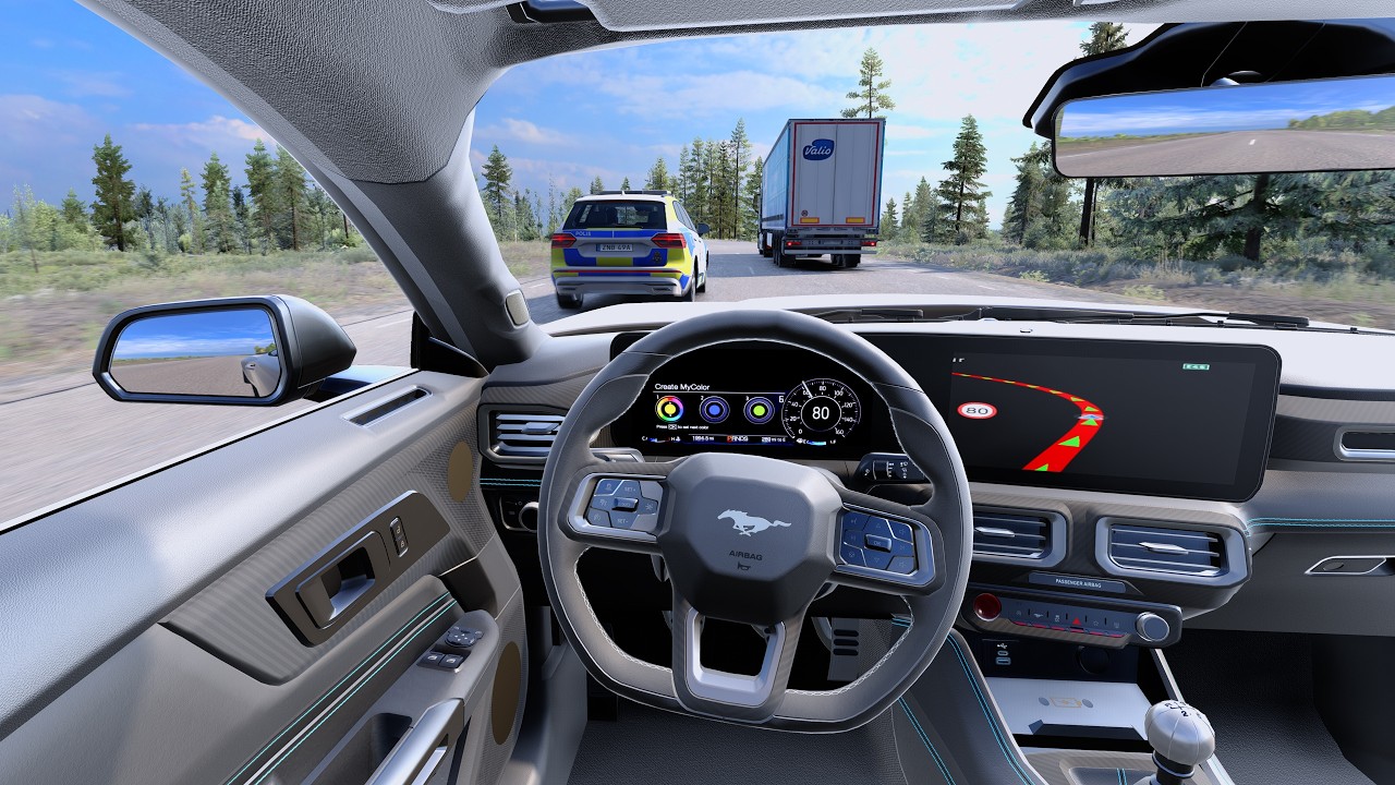 Ford Mustang 2025 - Euro Truck Simulator 2 Gameplay - Steering Wheel POV #ets2 1.58