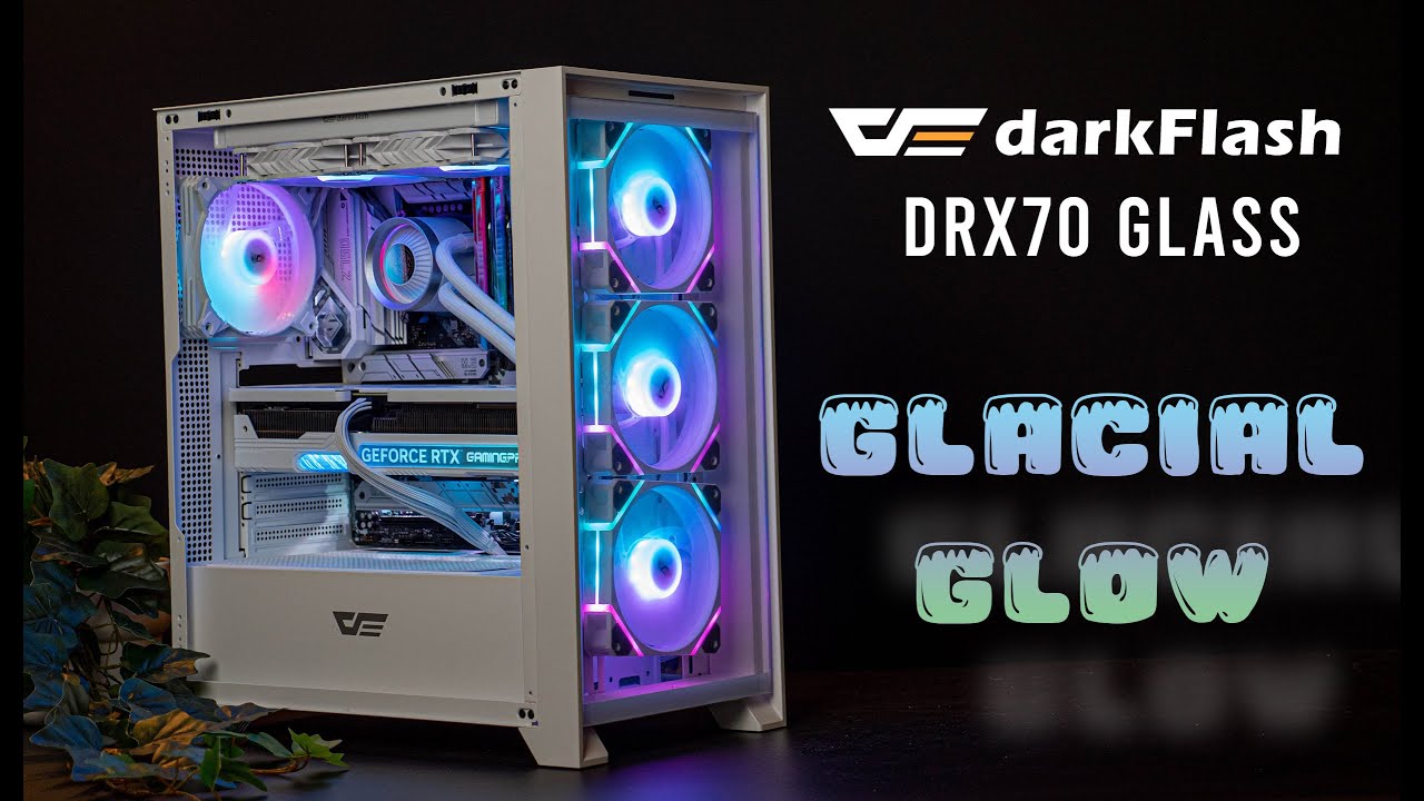 Glacial Glow: Illuminating The darkFlash DRX70 Glass White PC Build