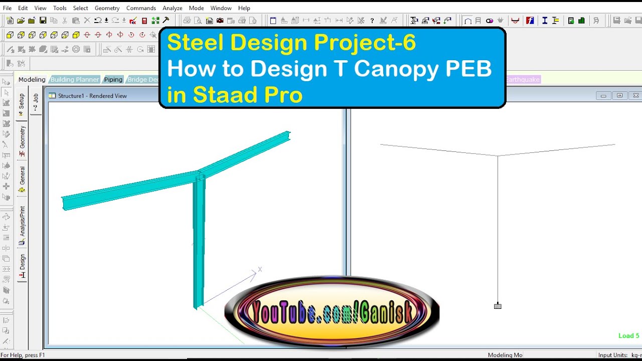 Steel Design Project 6 How to Design T Canopy PEB in Staad Pro