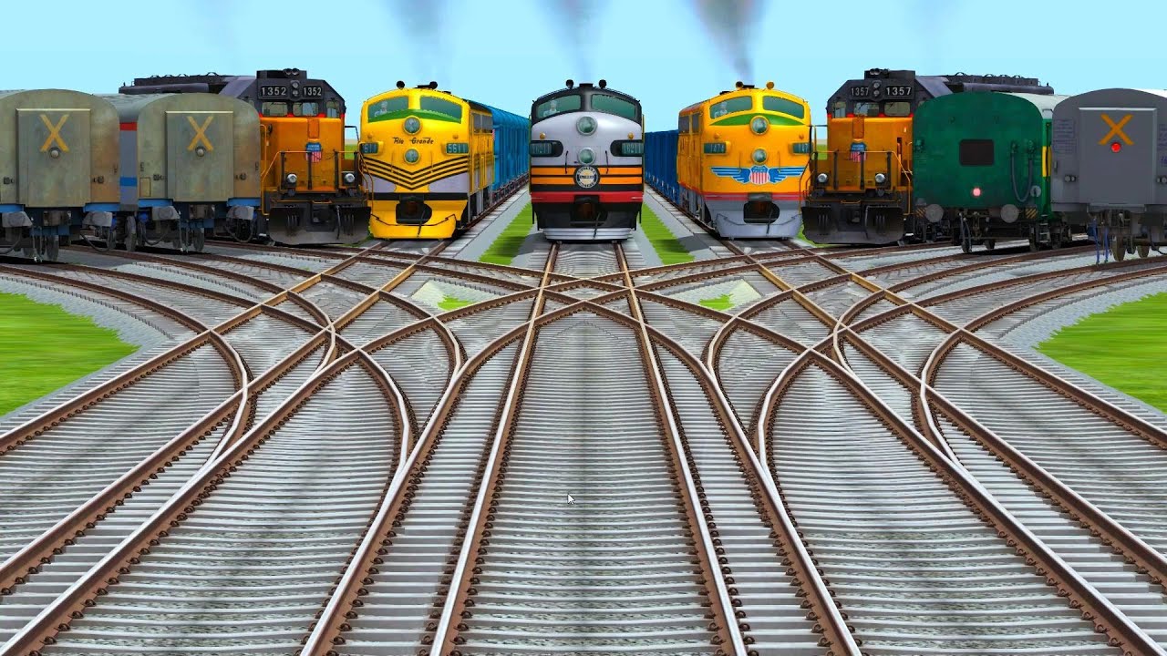 Some Trains Run📢 Backward At Bumpy Railroad crossing tracks | indian railways beamng drive train