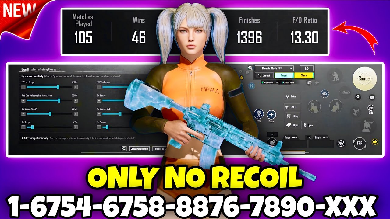 🔥Bgmi sensitivity settings 2025 🥵 | Bgmi best sensitivity settings 😱| Zero recoil sensitivity bgmi.