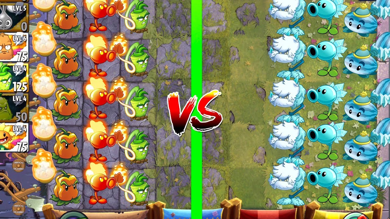 Plants vs Zombies 2 Mod - Tournament Fire vs Ice Competition in Plantas Contra Zombies 2 - Gameplay